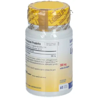 LONGLIFE LIPOIC 300 MG 60 CAPSULE VEGETALI DA 500 MG LONGLIFE LIPOIC 300 MG 60 CAPSULE VEGETALI DA 500 MG