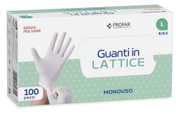 PROFAR GUANTO IN LATTICE SENZA POLVERE L 100 PEZZI