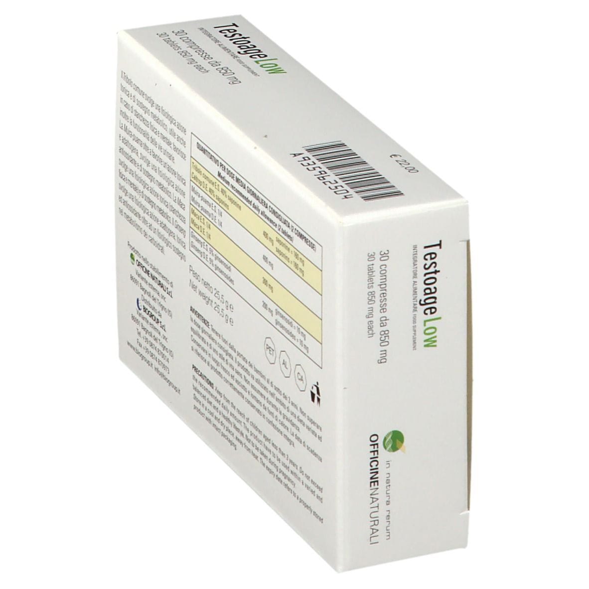 TESTOAGE LOW 30 CPR 850 MACERATO GLICERICO