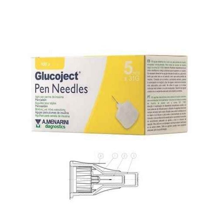 AGO PER PENNA DA INSULINA GLUCOJECT LUNGHEZZA 5 MM GAUGE 31 40 PEZZI