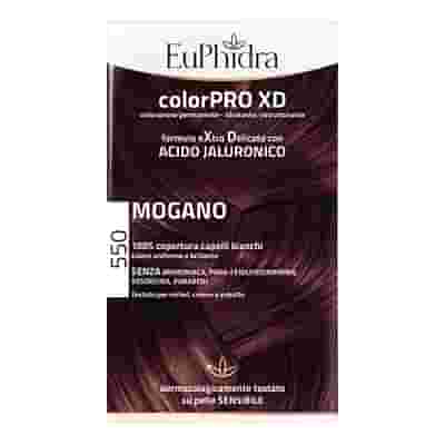EUPHIDRA COLORPRO XD 550 MOGANO GEL COLORANTE CAPELLI IN FLACONE + ATTIVANTE + BALSAMO + GUANTI