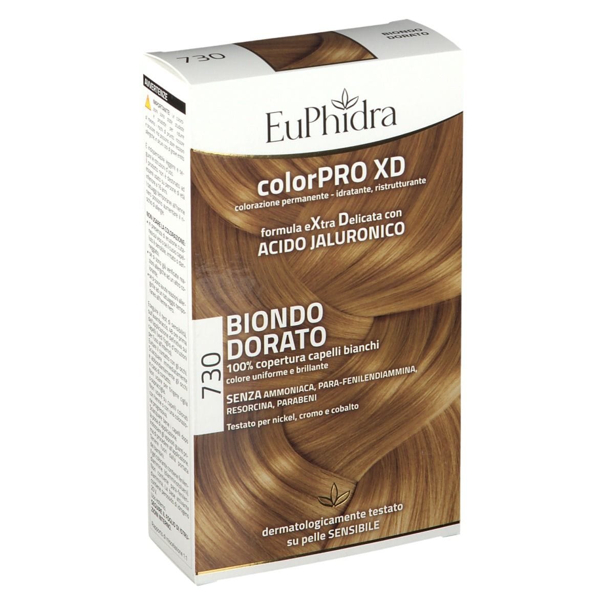 Euphidra Colorpro Xd 730 Biondo Dorato Gel Colorante Capelli In Flacone + Attivante + Balsamo + Guanti
