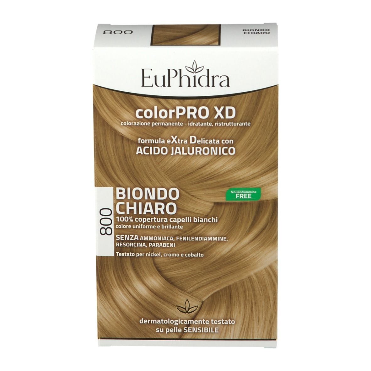 EUPHIDRA COLORPRO XD 800 BIONDO CHIARO GEL COLORANTE CAPELLI IN FLACONE + ATTIVANTE + BALSAMO + GUANTI