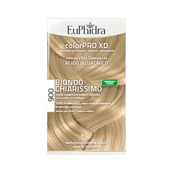 EUPHIDRA COLORPRO XD 900 BIONDO CHIARISSIMO GEL COLORANTE CAPELLI IN FLACONE + ATTIVANTE + BALSAMO + GUANTI