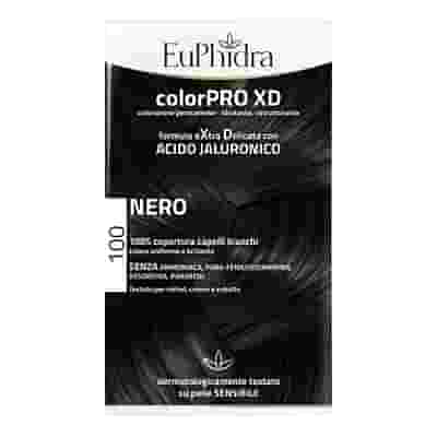 EUPHIDRA COLORPRO XD 100 NERO GEL COLORANTE CAPELLI IN FLACONE + ATTIVANTE + BALSAMO + GUANTI