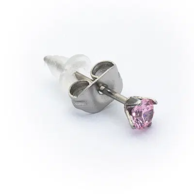 ORECCHINO ZIRCONI TONDO ROSA 3 ORECCHINO ZIRCONI TONDO ROSA 3