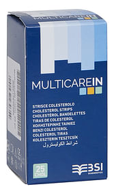 Test Colesterolemia Multicare In Colesterolo In Strisce Con Aspirazione Capillare 25 Pezzi