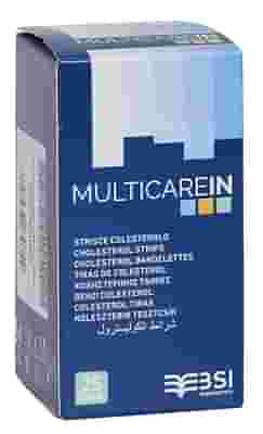 TEST COLESTEROLEMIA MULTICARE IN COLESTEROLO IN STRISCE CON ASPIRAZIONE CAPILLARE 25 PEZZI