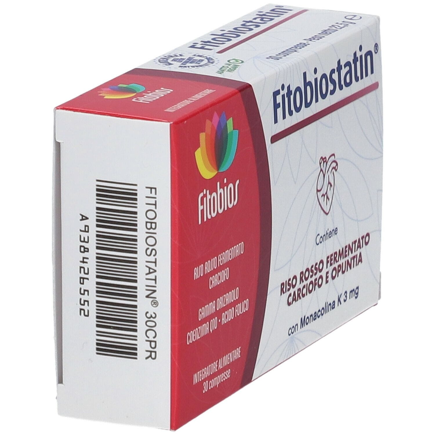 Integratore Fitobiostatin con riso rosso, 30 compresse