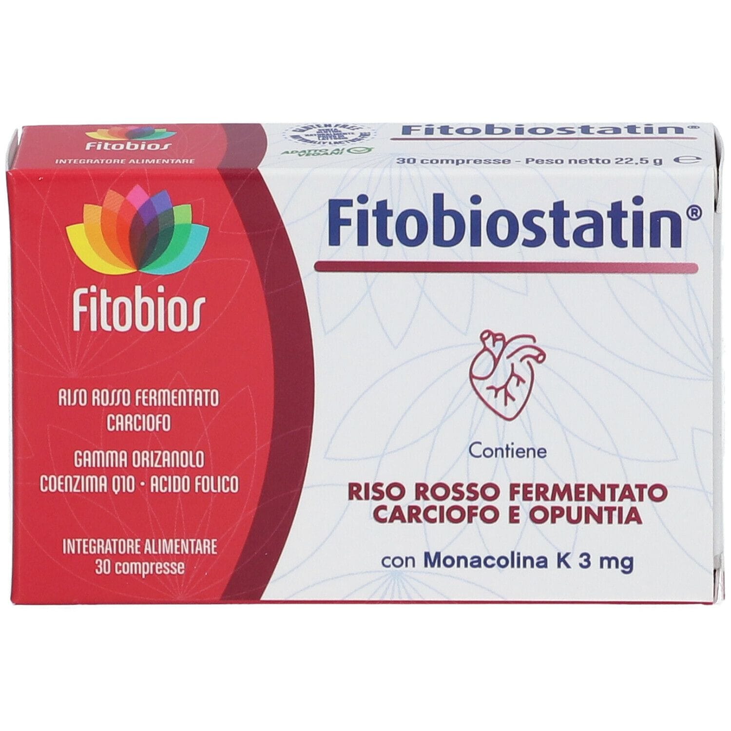 Integratore Fitobiostatin con riso rosso, 30 compresse