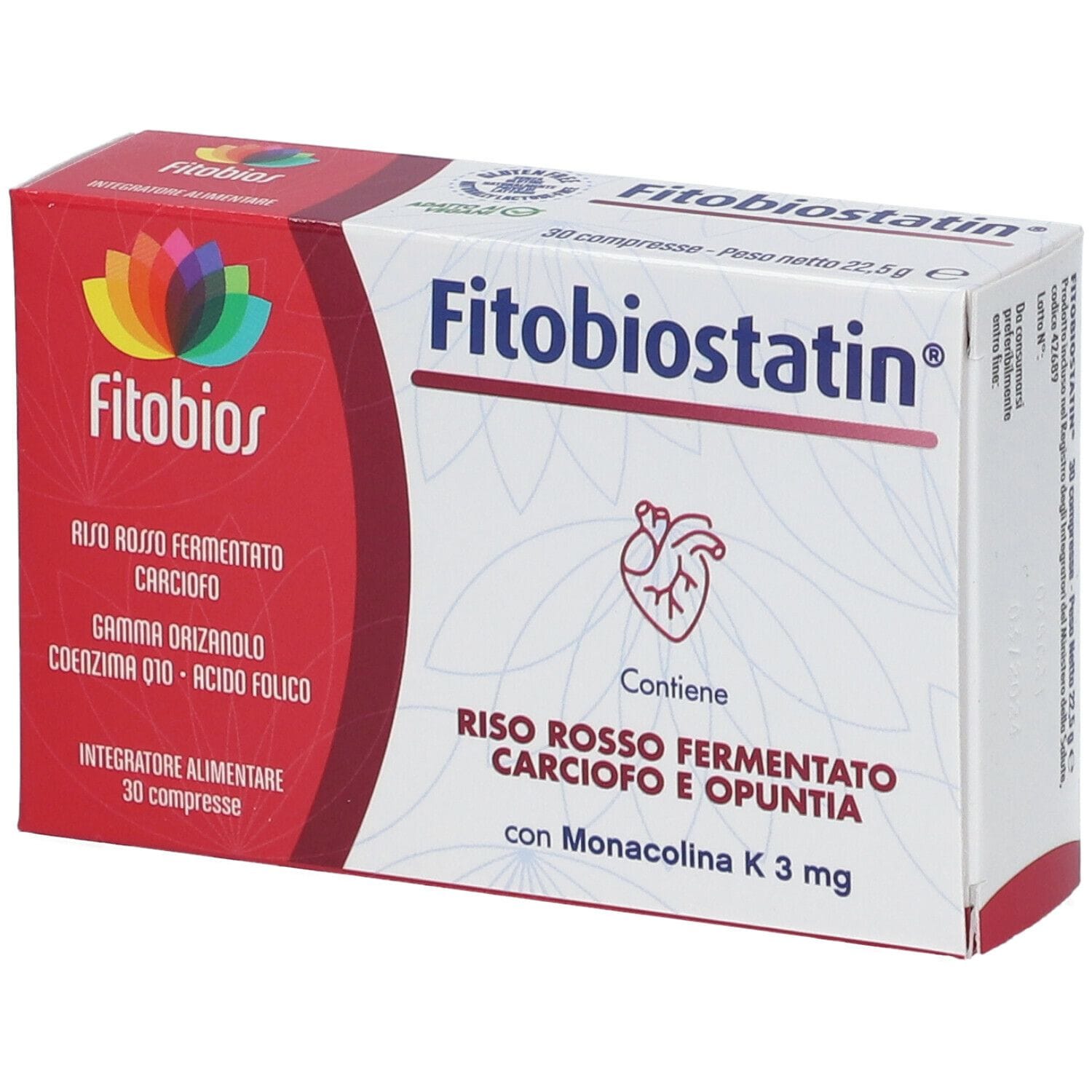 Integratore Fitobiostatin con riso rosso, 30 compresse