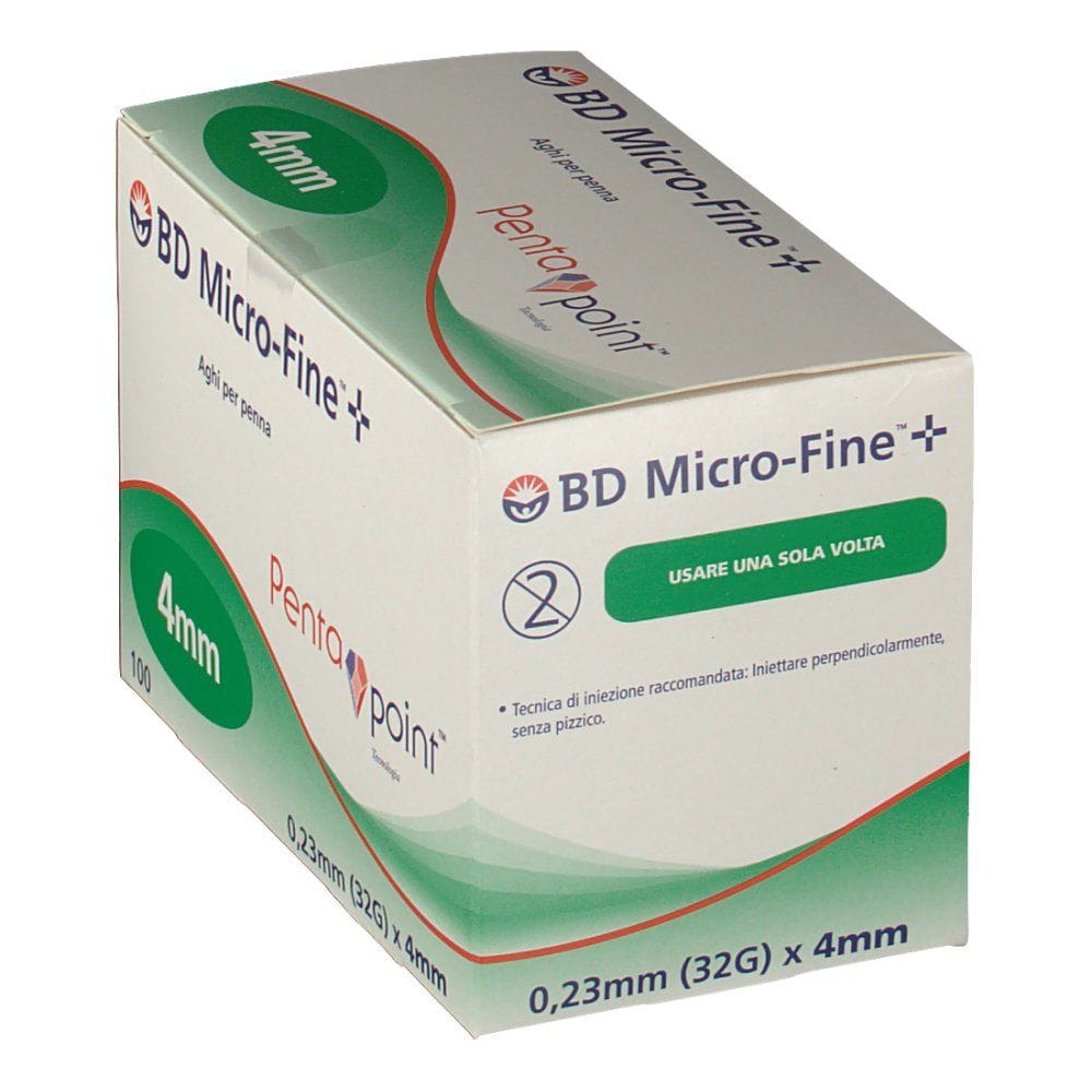 AGO PER PENNA DA INSULINA BD MICROFINE PENTAPOINT GAUGE 32 4 MM 100 PEZZI