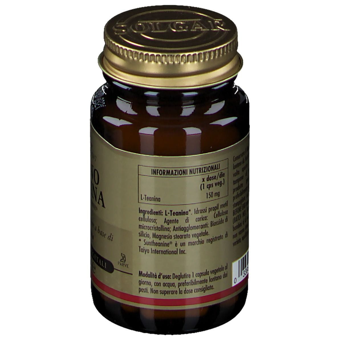 Integratore Amino Teanina Solgar, 30 capsule vegetali