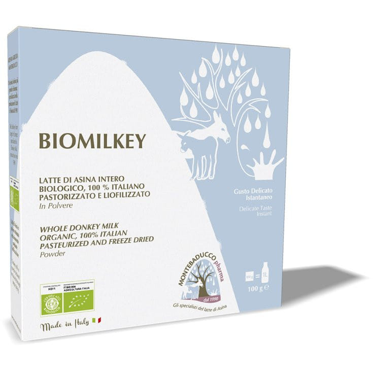 BIOMILKEY LATTE DI ASINA PASTORIZZATO E LIOFILIZZATO BIOLOGICO 100% ITALIANO 100 G