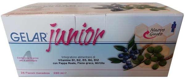 Integratore Gelar Junior con vitamine B, 28 fiale da 10ml