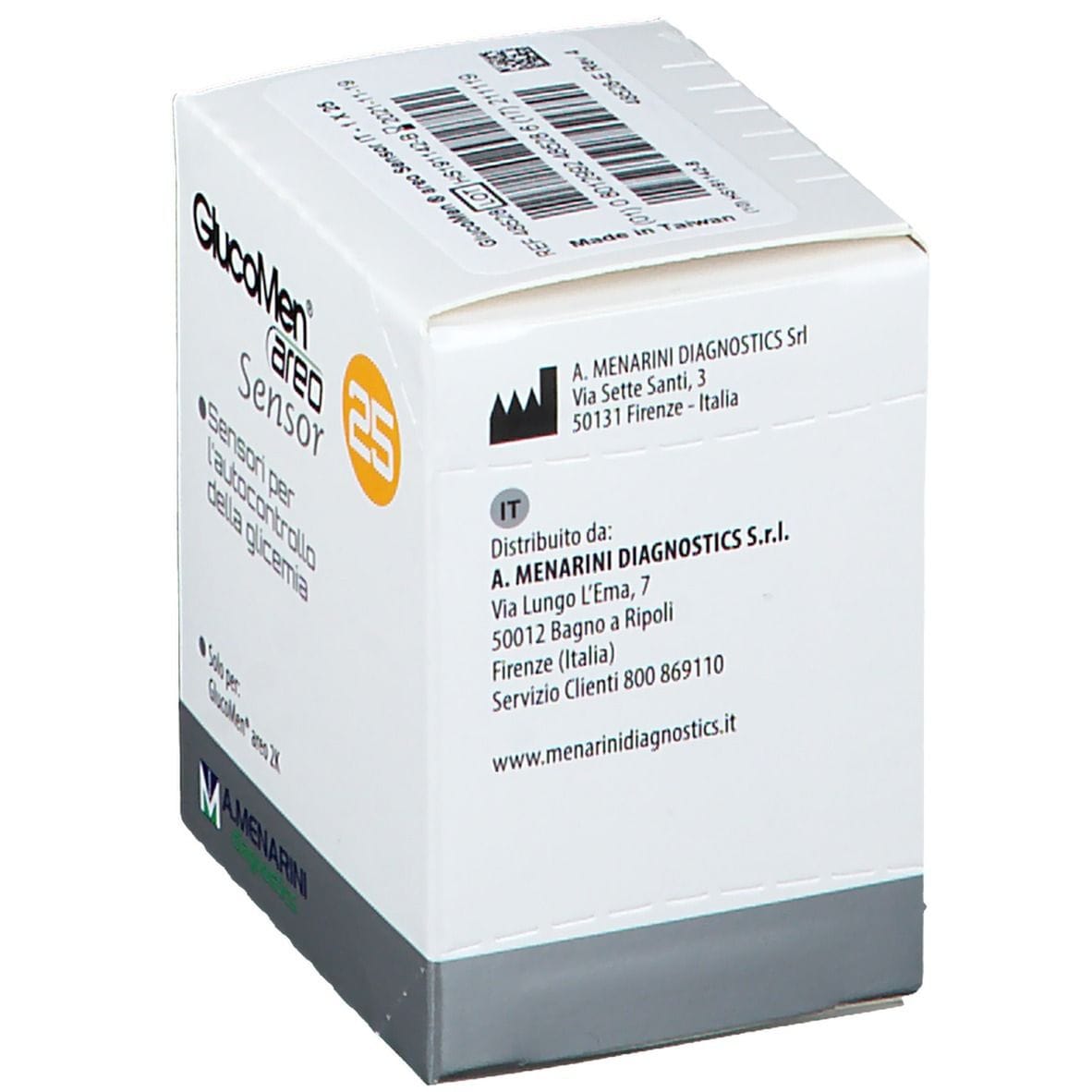 STRISCE MISURAZIONE GLICEMIA GLUCOMEN AREO SENSOR 25 PEZZI