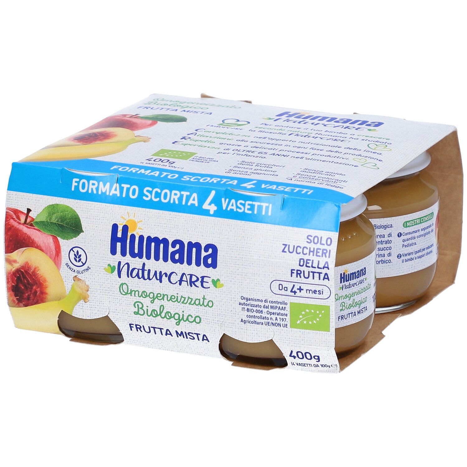 Humana Omogeneizzato Frutta Bio 4 X 100 G