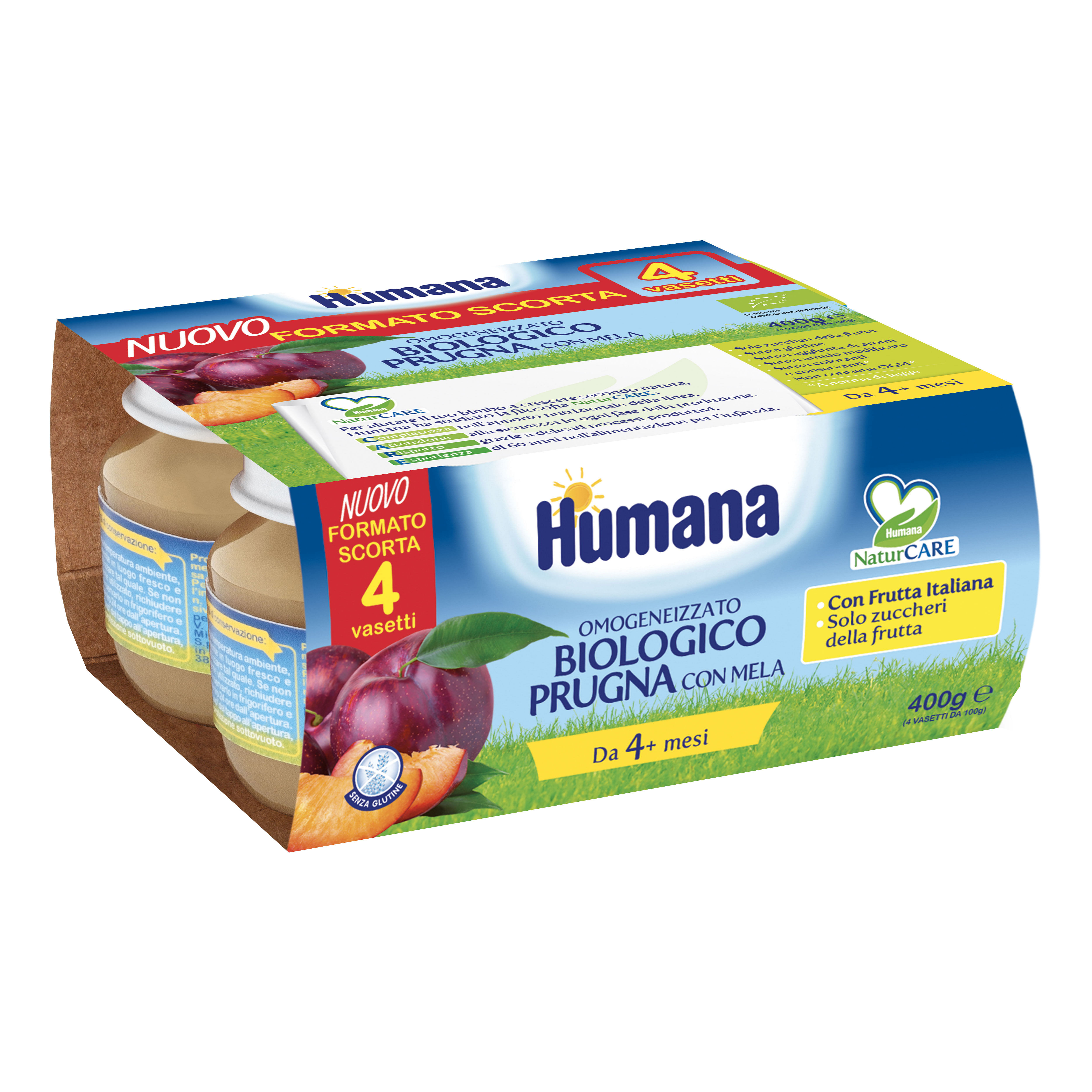 Humana Omogeneizzato Prugna Bio 4 X 100 G