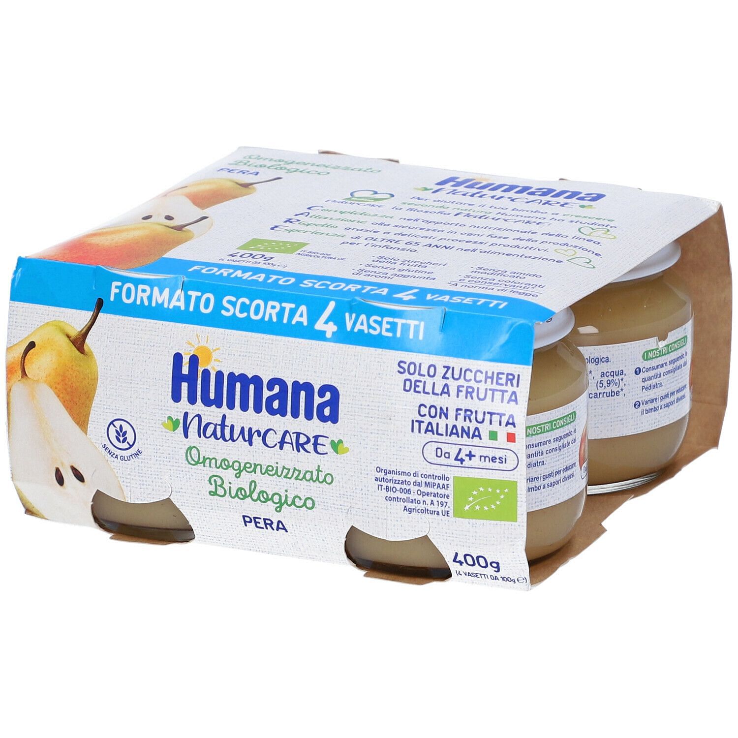 Humana Omogeneizzato Pera Bio 4 X 100 G