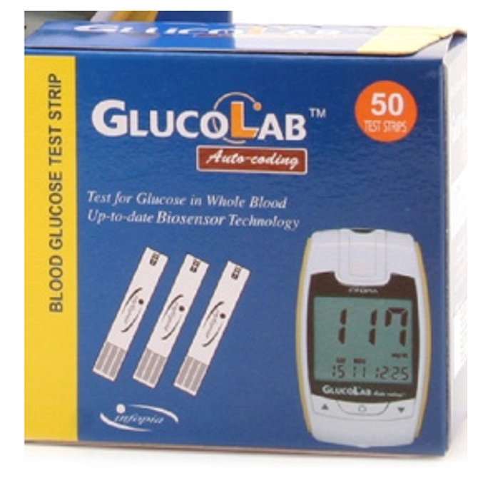 Strisce Misurazione Glicemia Glucolab Auto Coding Ad Elettrodo 50 Pezzi