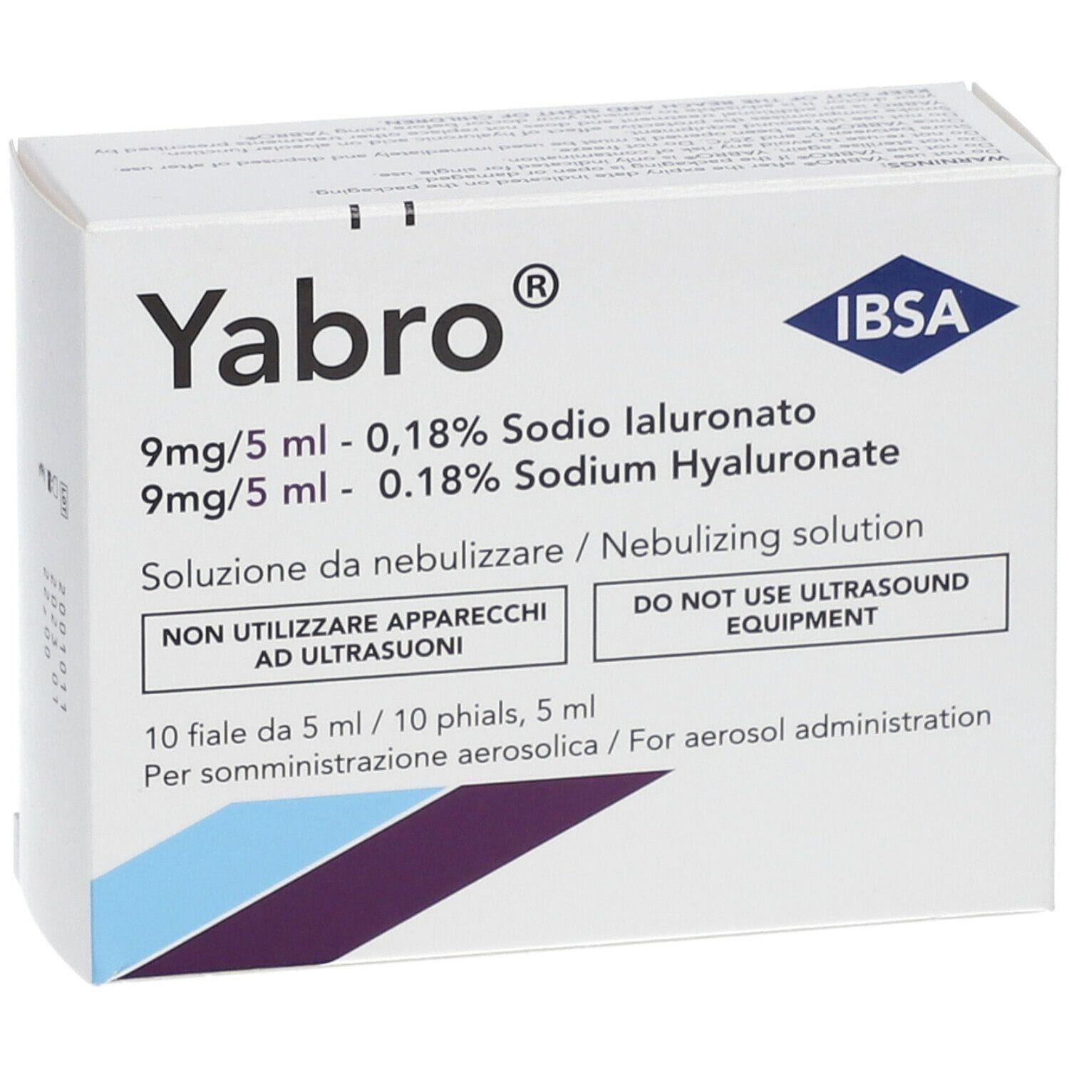 YABRO AEROSOL SODIO IALURONATO 0,18% SOLUZIONE DA NEBULIZZARE 10 FIALE DA 5 ML