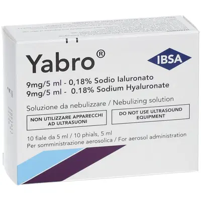 YABRO AEROSOL SODIO IALURONATO 0,18% SOLUZIONE DA NEBULIZZARE 10 FIALE DA 5 ML YABRO AEROSOL SODIO IALURONATO 0,18% SOLUZIONE DA NEBULIZZARE 10 FIALE DA 5 ML