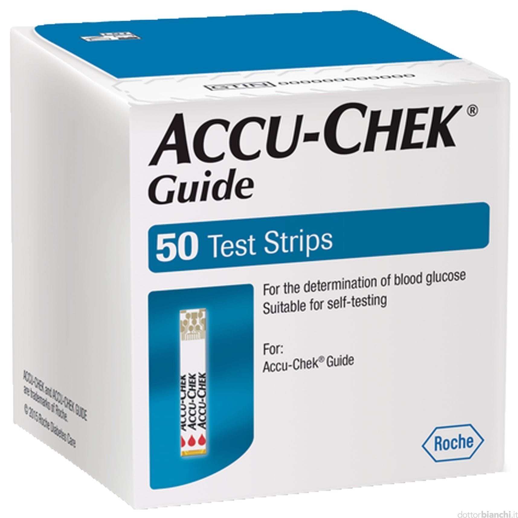 Strisce Misurazione Glicemia Accu Chek Guide 50 Pezzi Confezione Retail