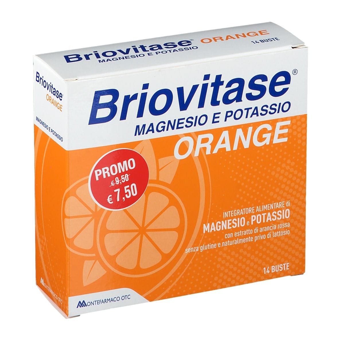 Integratore Briovitase Orange magnesio e potassio, 14 bustine