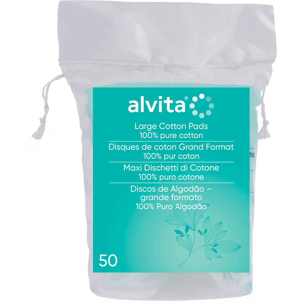 Dischetti di cotone Alvita Maxi, 50 pezzi per struccarsi