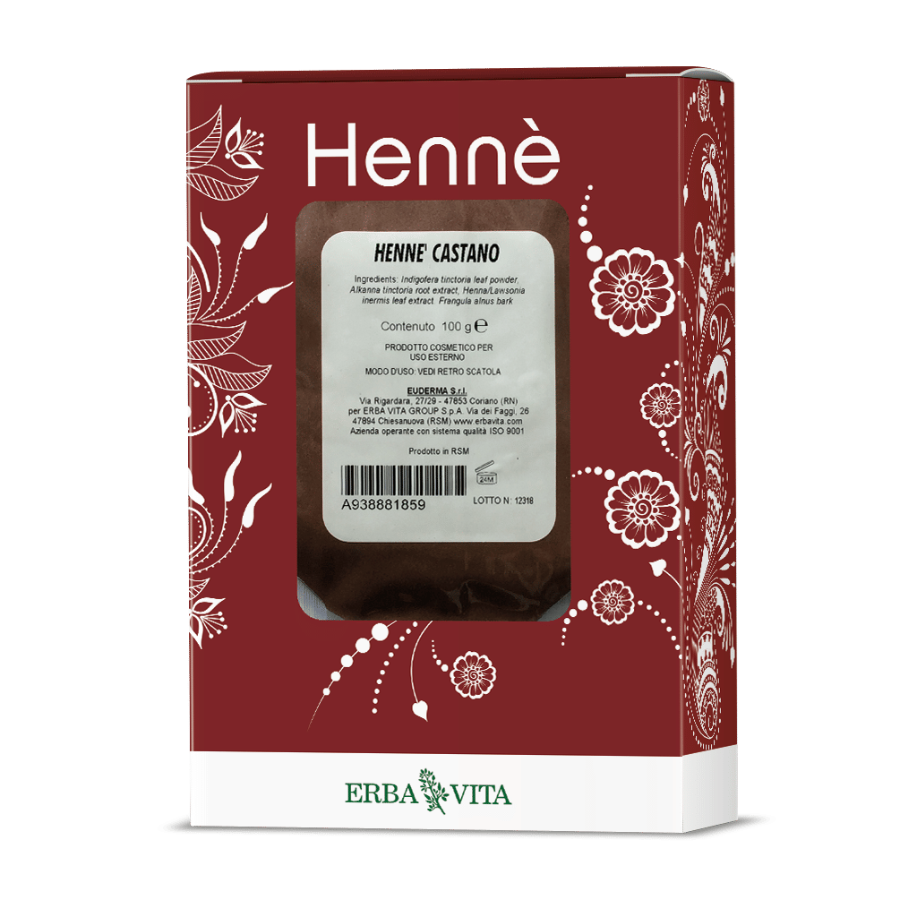 HENNE COLORANTE CAPELLI CASTANO 100 G