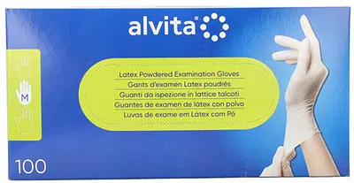 GUANTI DA ISPEZIONE ALVITA IN LATTICE TALCATI M 100 PEZZI GUANTI DA ISPEZIONE ALVITA IN LATTICE TALCATI M 100 PEZZI