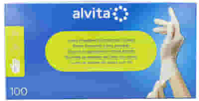 Guanti in Lattice Talcati Alvita Taglia L, 100 Pezzi