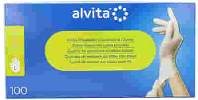 GUANTI DA ISPEZIONE ALVITA IN LATTICE TALCATI L 100 PEZZI