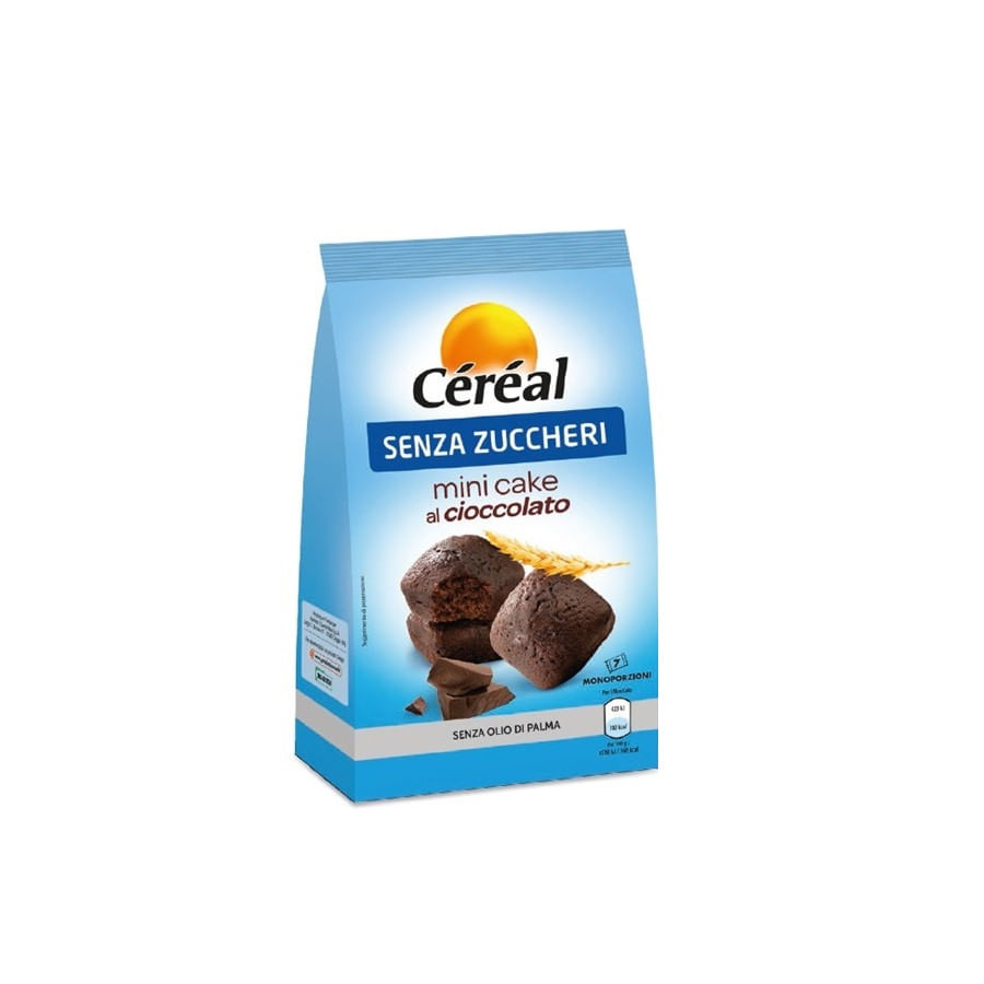 CÉRÉAL MINI CAKE AL CIOCCOLATO, Senza zuccheri, OTTIMI a colazione, Merendine per il tuo benessere, Tortine al cioccolato, 196 gr, 7 monoporzioni-image