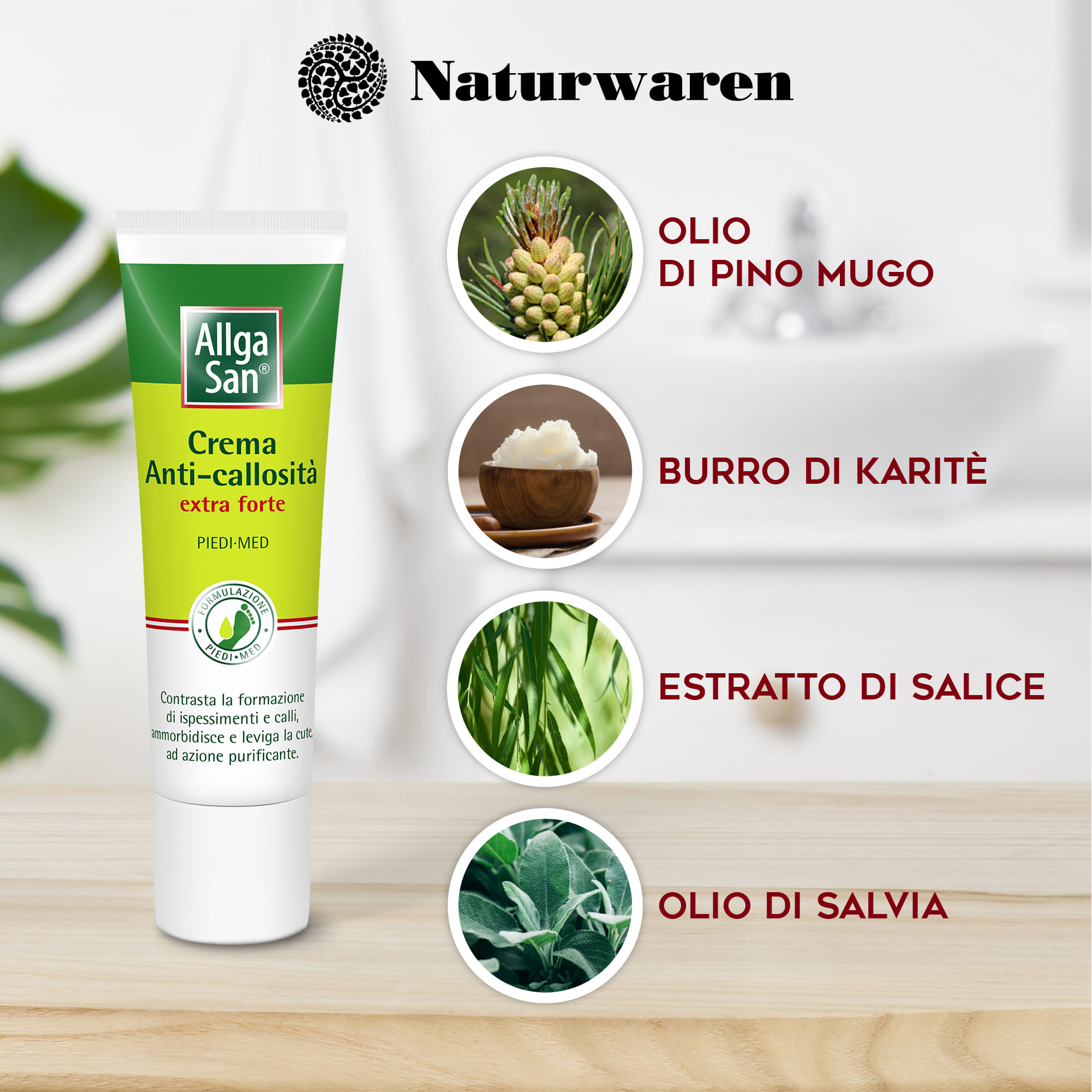 Crema Allgasan Anticallosità Extra per talloni e mani, 30ml