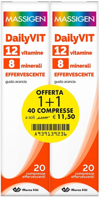 MASSIGEN DAILYVIT EFFERVESCENTE 20+20 COMPRESSE