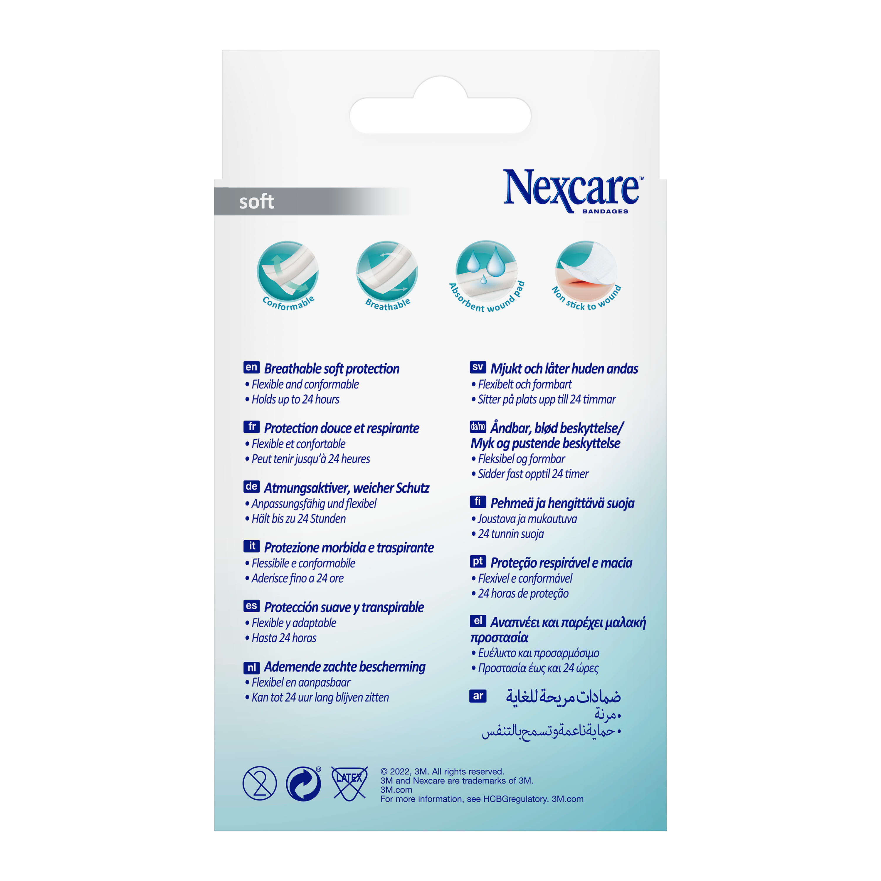 Cerotto Nexcare Soft in tessuto non tessuto, striscia 100x8cm