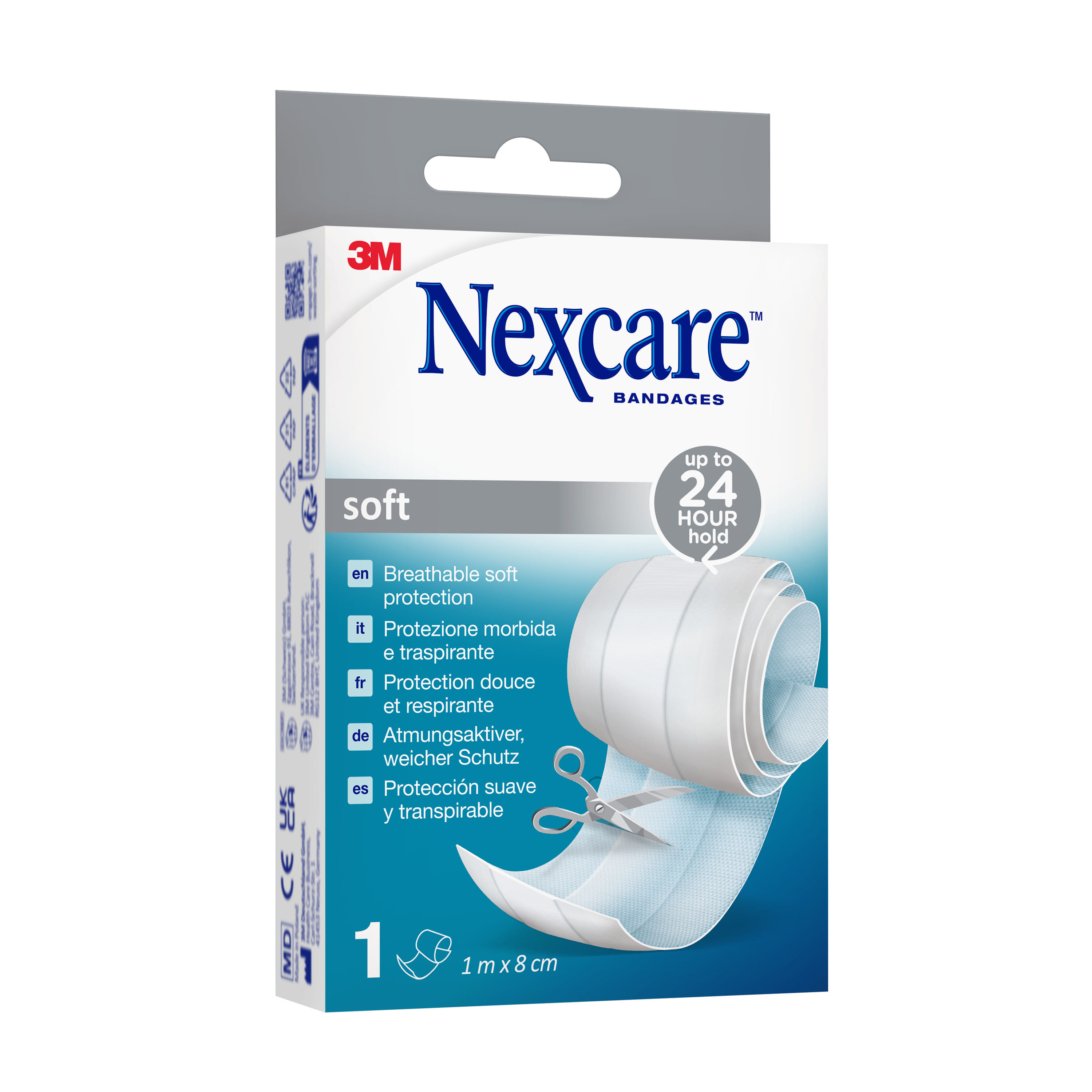 Cerotto Nexcare Soft in tessuto non tessuto, striscia 100x8cm