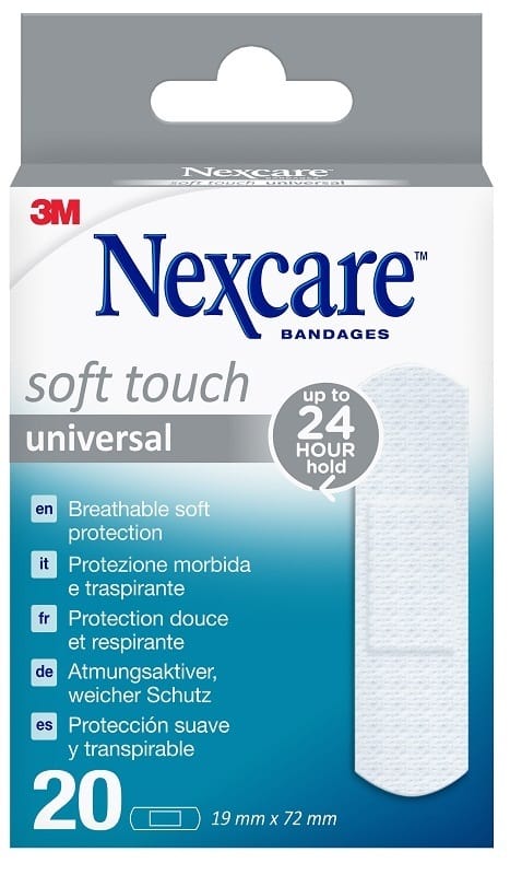 Cerotto Nexcare Soft ipoallergenico 19x72mm, 20 pezzi