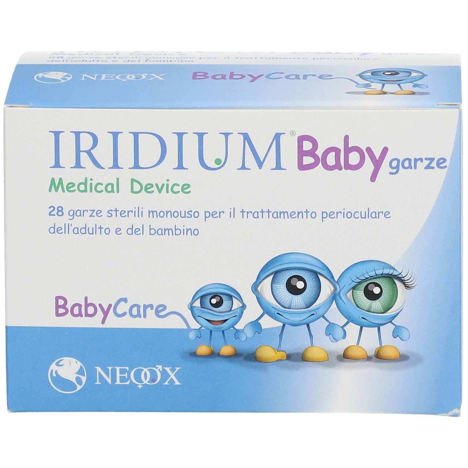 GARZA OCULARE MEDICATA IRIDIUM BABY 28 PEZZI
