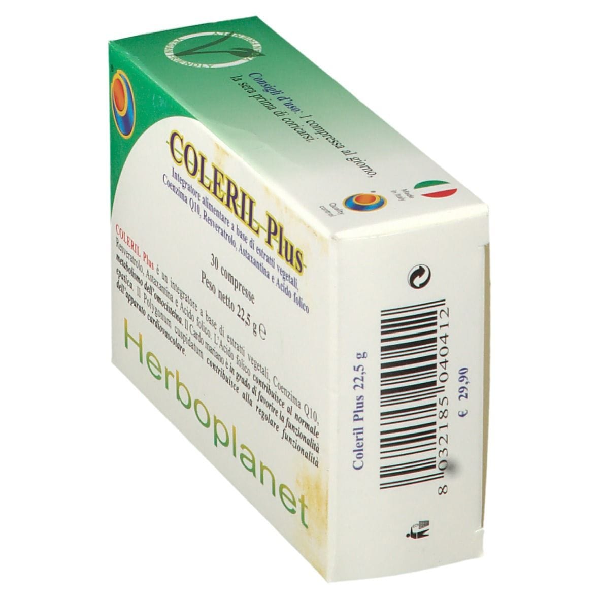 Integratore Coleril PLUS Herboplanet, 30 compresse colesterolo