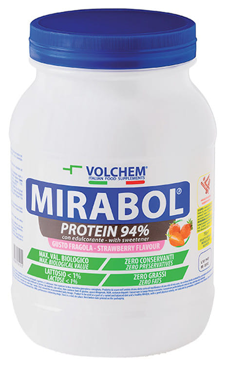Integratore proteico Mirabol Protein 94% gusto Fragola 750g