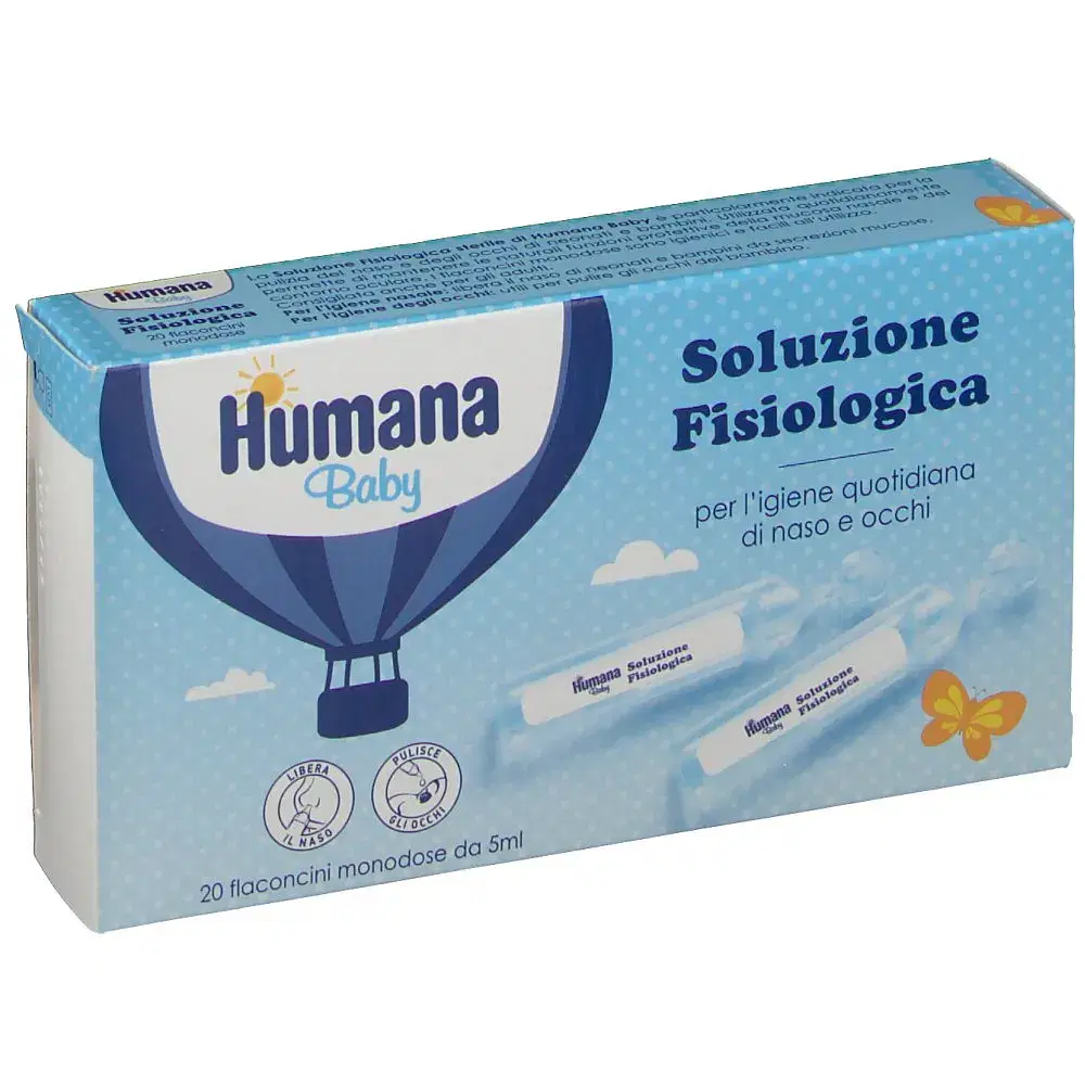 Humana Soluzione Fisiologica Monodose, 20 Flaconcini Da 5 Ml