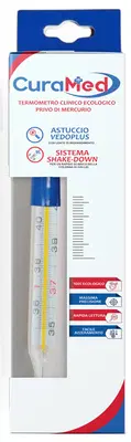 TERMOMETRO CLINICO OVALE AL GALLIO CON AGITATORE CURATERM TERMOMETRO CLINICO OVALE AL GALLIO CON AGITATORE CURATERM