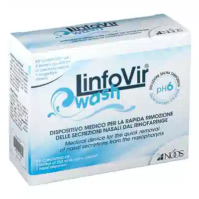 SOLUZIONE PER IRRIGAZIONE NASALE LINFOVIR WASH 2 FLACONI DA 250ML