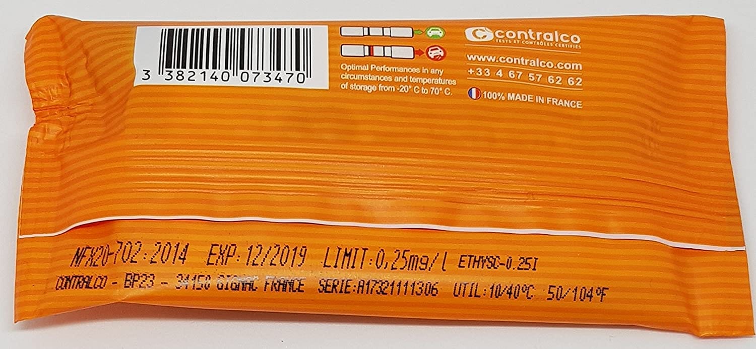 Etilotest monouso Contralco certificato NF, 1 test