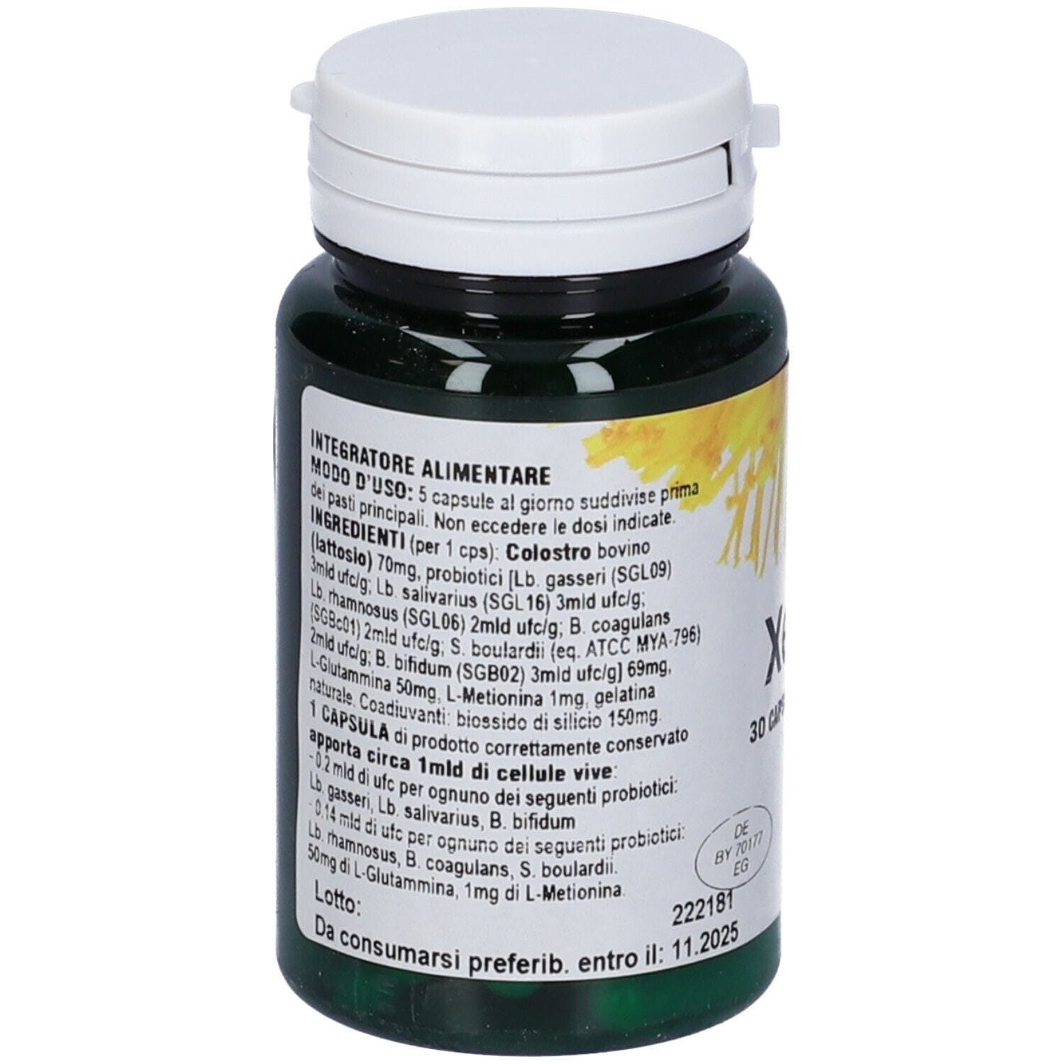 Integratore Xeolint con probiotici e colostro, 30 capsule