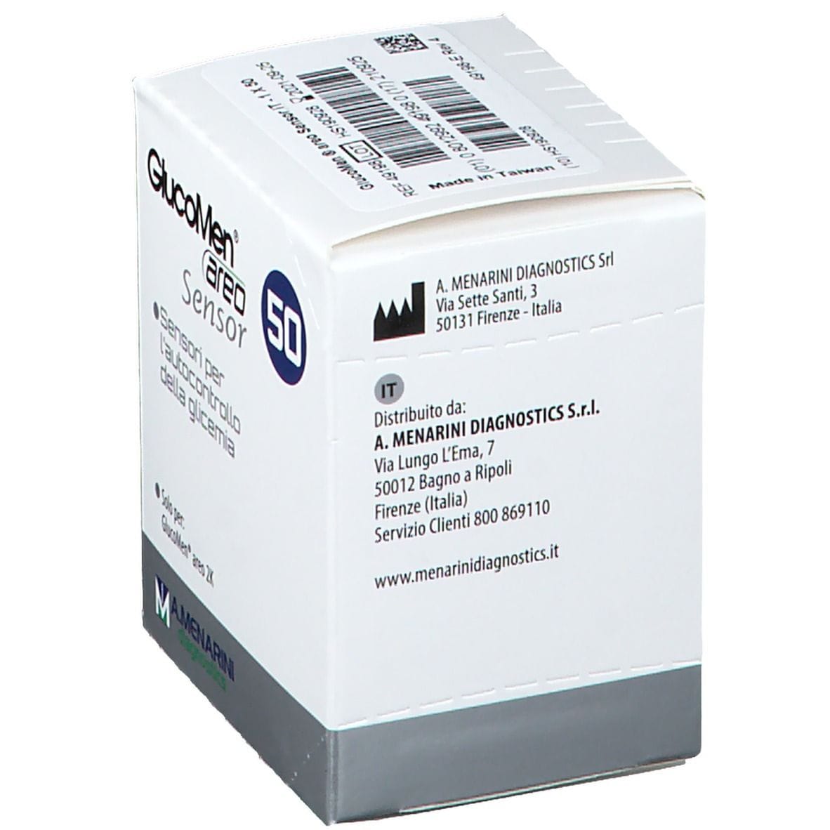 STRISCE MISURAZIONE GLICEMIA GLUCOMEN AREO SENSOR 50 PEZZI