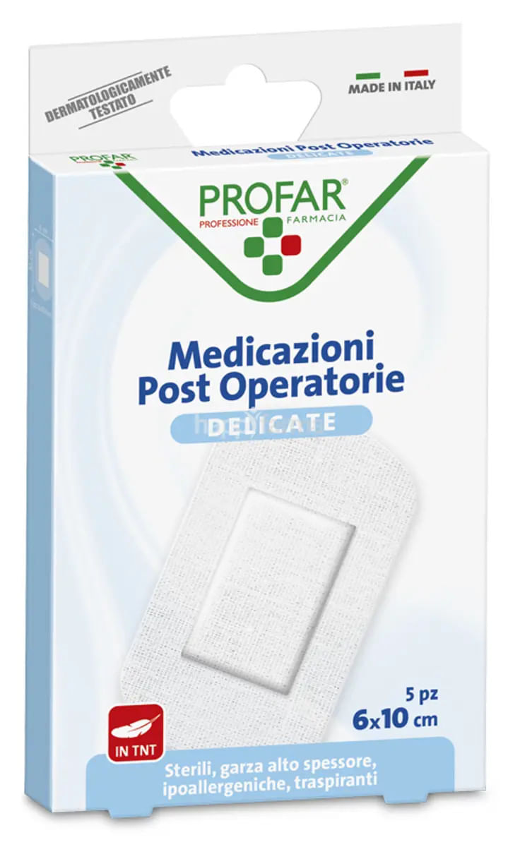 MEDICAZIONE POST OPERATORIA STERILE GARZA ANTIADERENTE 6X10 CM 5 PEZZI PROFAR