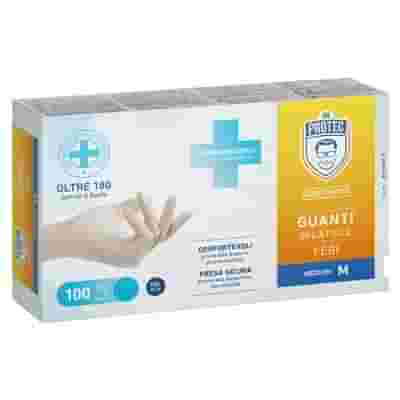 GUANTO DA ESPLORAZIONE MONOUSO IN LATTICE DR PROTEC FEBI SENZA POLVERE COLORE NATURALE AMBIDESTRO LUNGHEZZA 245 MM MISURA MEDIUM